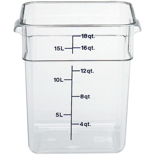 CAMBRO 18 QT. CAMSQUARE FOOD STORAGE CONTAINERS, 6PK CLEAR 18SFSCW-135