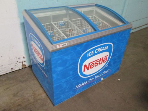 &#034;CARAVELL&#034;HEAVY DUTY COMMERCIAL GLASS TOP NOVELTY ICE-CREAM FREEZER MERCHANDISER