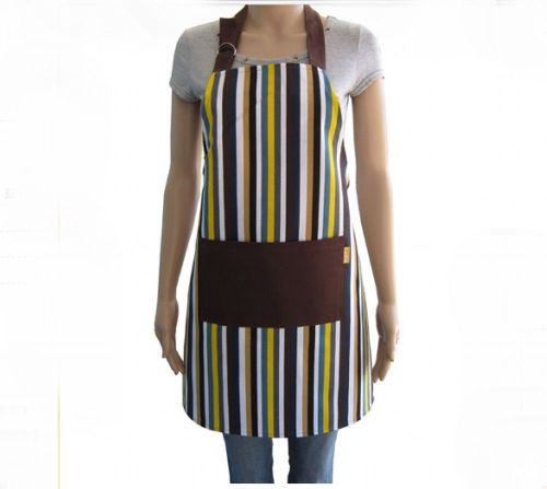 New Stripe Canvas Apron For Women Chelf In Kitchen