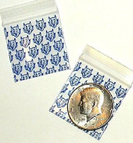 200 Blue Devils 1.5 x 1.5&#034; mini ziplock bags 1515  Baggies