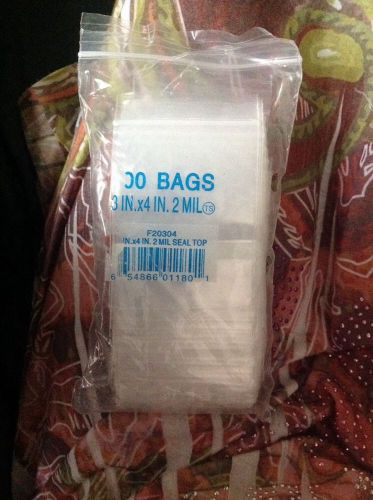 100 3X4 2 MIL ZIPLOCK RECLOSABLE TOP SEAL ZIP LOCK POLY BAGS W/ EXPEDITED SHIP