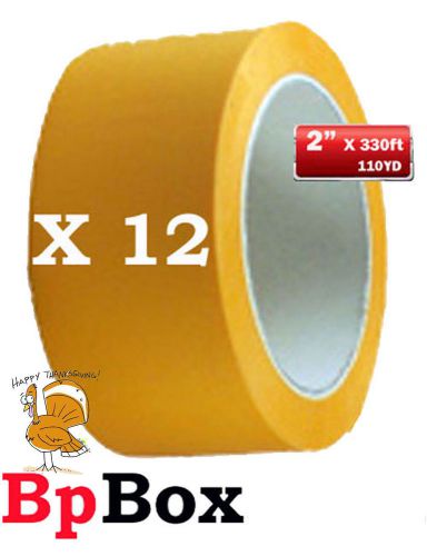 12 Sealing Tape 2&#034; x 330&#039; 110 Yard color  ORANGE/OCHRE 2.0 mil&#039;&#039;