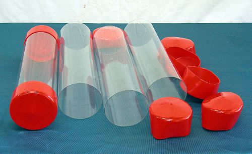 6 qty. 1.5&#034;  red vinyl caps only for storage or shipping tubes for sale