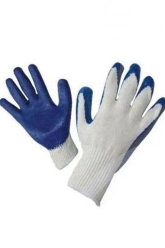 12 pairs - small size blue latex rubber coated palm work safety gloves for sale