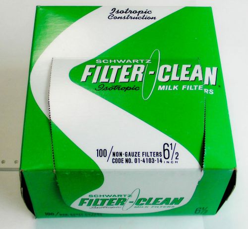 Schwartz Filter-Clean Isotropic milk filters, 6 1/2 in, 100 per box
