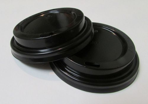 10oz, 12oz, 16 oz Domed Hot Cup Lid, Black, 1,000 lids - Coffee, Tea