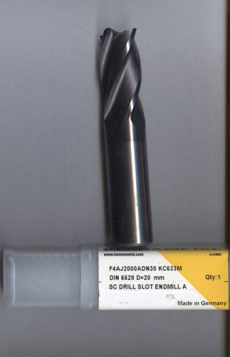 CARBIDE ENDMILL - KENNAMETAL -  F4AJ200ADN30  KC633M - DIA: 20mm    1pcs