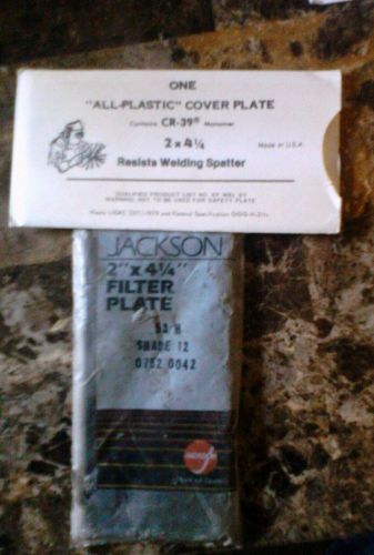 Vtg Jackson New 2&#034; X 4 1/4&#034; Glass Welding Helmet Filter Plates -shade 12
