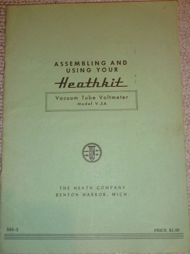 Heathkit  V-5A Assembling and Using Manual  *Original*