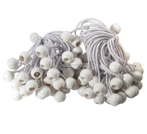 100 PK 9&#034; Ball Bungee Canopy Tarp Tie Down Cord White