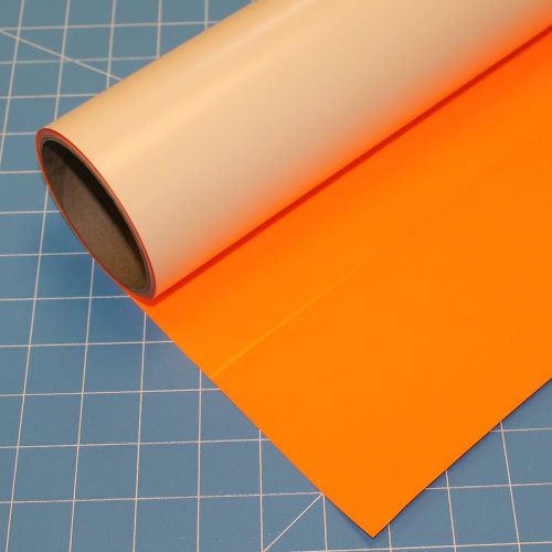 Thermoflex plus 15&#034; by 5 feet neon orange thermo flex for sale