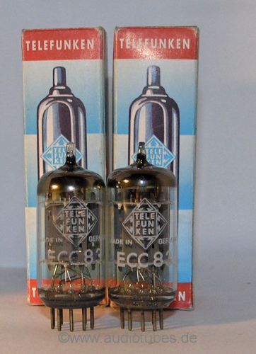 2  new matched Tubes ECC83 12AX7 &lt;&gt; Telefunken   (412009) smooth plates