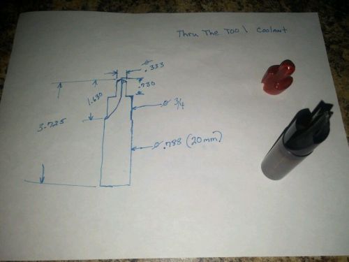 Solid Carbide spot drill or scrap thru tool coolant 20mm dia.