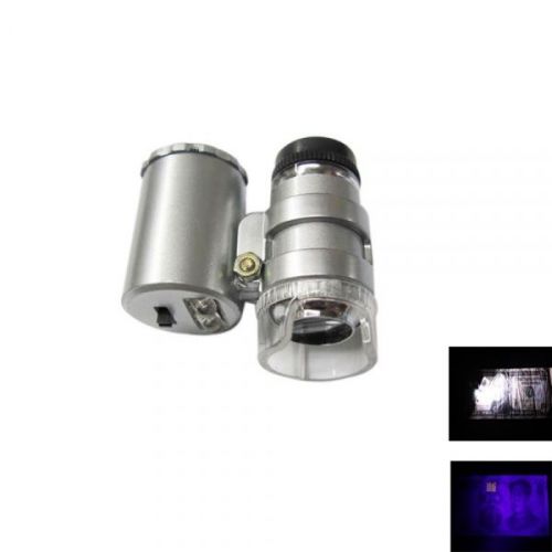 60X Portable Jeweler Microscope Magnifier Eye Loupe with UV LED Illumination