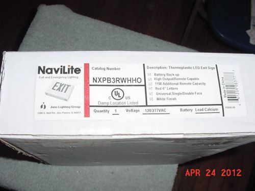 *NEW* JUNO NAVILITE EMERGENCY EXIT LIGHT NXPB3RWHHO JAN 2013 **FREE SHIP USA**