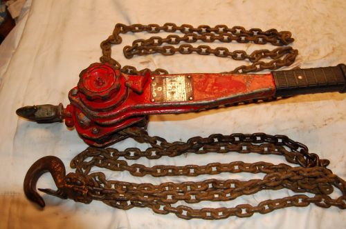 Harrington 1-1/2 ton chain hoist 20 ft lift model l4b for sale