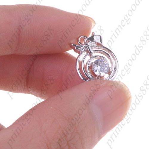 Pendant jewelry ornament with cz cubic zirconia decor for girl woman  silver for sale