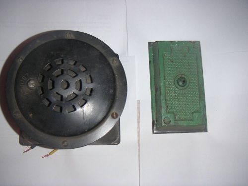 VINTAGE SIGNAL ALARM BUZZER AND BUTTON