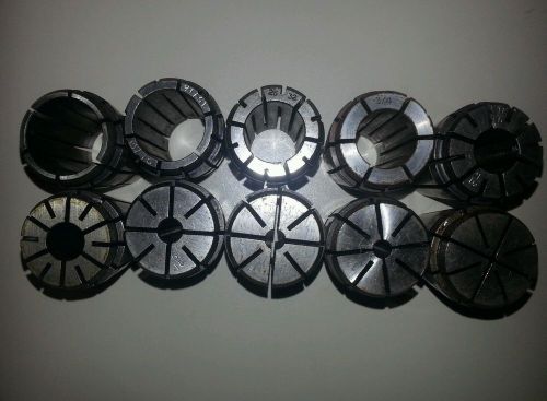 Lot of 10 used tg 100 collets 1&#034;-15/16&#039;&#039;-25/32&#039;&#039;-3/4&#039;&#039;-9/16&#039;&#039;-1/2&#039;&#039;-5/16&#039;&#039;-1/4&#039;&#039; for sale