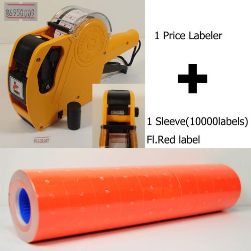 8Digits PRICE GUN LABELER MX-5500 + 10000 ORANGE Labels +Free Ink