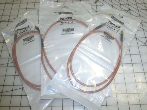 THREE Pomona 73082 X 36 Cables 36&#034; long -- Sma Quick-Connect Plug To Sma Plug