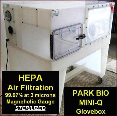 PARKBIO MINI-Q GLOVEBOX - HEPA - MAGNEHELIC GAUGE - PARK BIO PARK-BIO