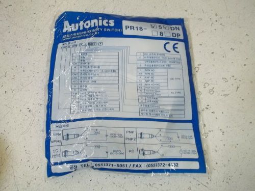 AUTONICS PR18-V-5DN PROXIMITY SWITCH *NEW IN FACTORY BAG*