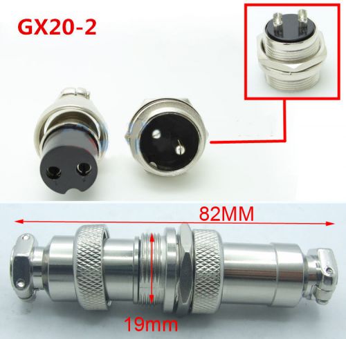 Mounting holes ?20mm docking gx20-2-pin aviation plug male / female metal plug for sale