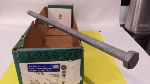 5/8&#034;-11 x 16&#034; Galvanized Hex Bolts Half a Box (13)  NEW