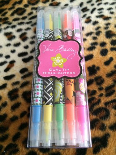 NIP ? Vera Bradley ? Set Of 5 Dual Tip Neon Highlighters Markers OFFICE GIFT