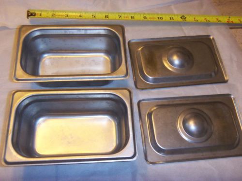 2 commercial 4x7x2.5&#034; 200n2 adcraft stainless steam pans good used condition for sale