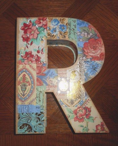 PUNCH STUDIO DECORATIVE LETTER &#034;R&#034;: STORAGE BOX GARDEN PARTY 11 X 8 3/8 X 2.5&#034;2: