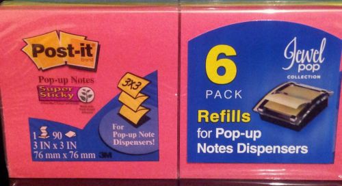 Post-it Super Sticky 3&#034;x3&#034; Pop-Up Notes  6/Pk