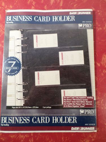 Day Runner Business Card Holder 8 1/2&#034; x 11&#034; - NEW - #492-120 - Fits 3 &amp; 7 Ring