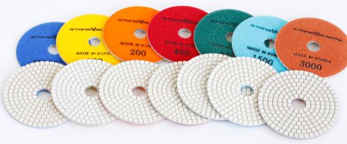 Diamond Polishing Pads 4 inch 7 Piece Set Granite Stone Concrete Marble KOREAN