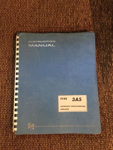 TEKTRONIX 3A5 Automatic/Programmable Amp Operations Service Manual/schematics