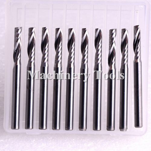 10x 1/8&#039;&#039; Carbide One Sinlge Flute Spiral Bits Endmill Milling Cutter CEL 12mm