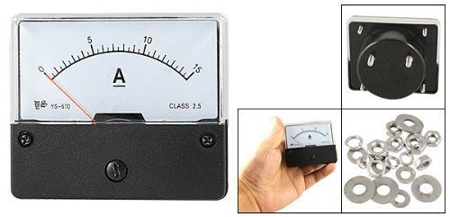 DC 0-15A Current Range Panel Mount Ampere Meter Gauge