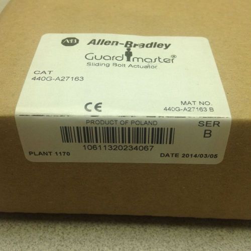 NEW! ALLEN BRADLEY 440G-A27163 GUARDMASTER SLIDING BOLT ACTUATOR SER B