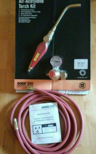 Torch Kit Soldering Air Acetylene Brass Regulator GOSS Feather Brush Flame KA-37