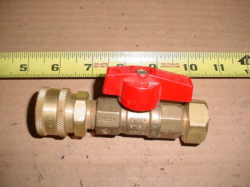1/2 in bugatti brass ball valve dn12 pn64 cw617n 5 psig 125 wsp w/coupling  - for sale