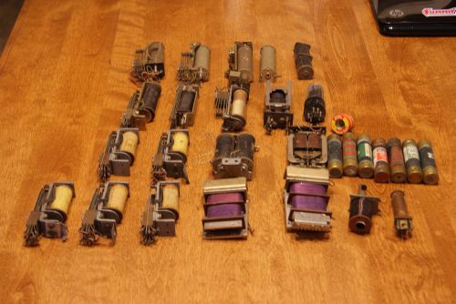 Lot of Vintage Electrical Coils, Fuses, Etc