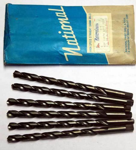 6 Pcs. National USA 3/8&#034; Taper Length HSS Steam Oxided Drills