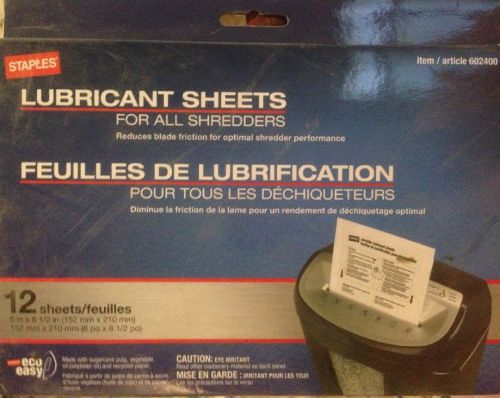 Shredder Lubricant Sheets Staples11 sheets!!!