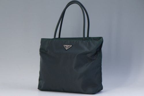 Authentic PRADA Tote Bag 26cm Black Nylon Free Ship 568f12