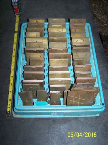 150 Large 2 3/4&#034; Brass Engraving Plate Fonts, Complete, New Hermes