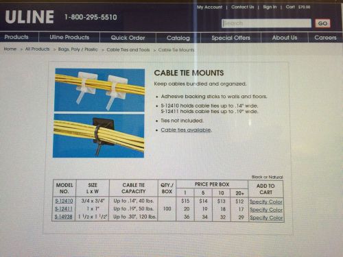 1&#034;X11&#034; 4 Way Adhesive Cable Tie Anchor 50 Lbs