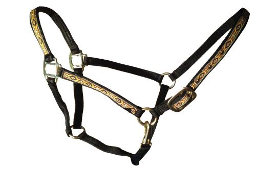 Heavy Duty Halter with Navaho Foal Size Black color