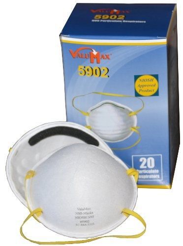 VALUMAX ValuMax 5902 N-95 Cone Shape Masks, No Valve, High Filtration, Fluid