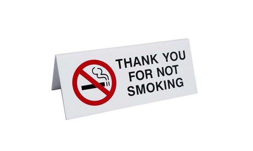 No Smoking Signs, Table Tent Style - 10 signs per pack, Free Shipping